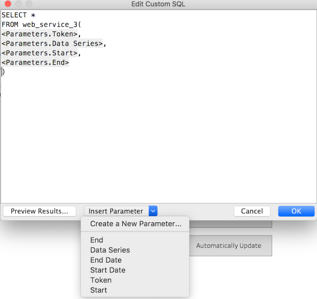 Custom SQL dialog